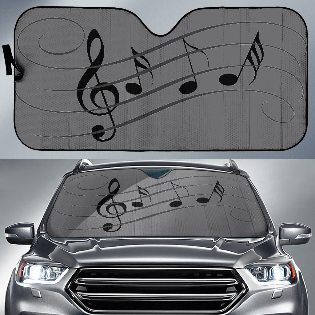 Music Notes Auto Sun Shade
