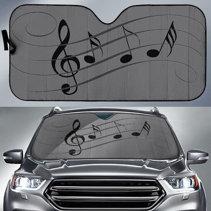 Music Notes Auto Sun Shade