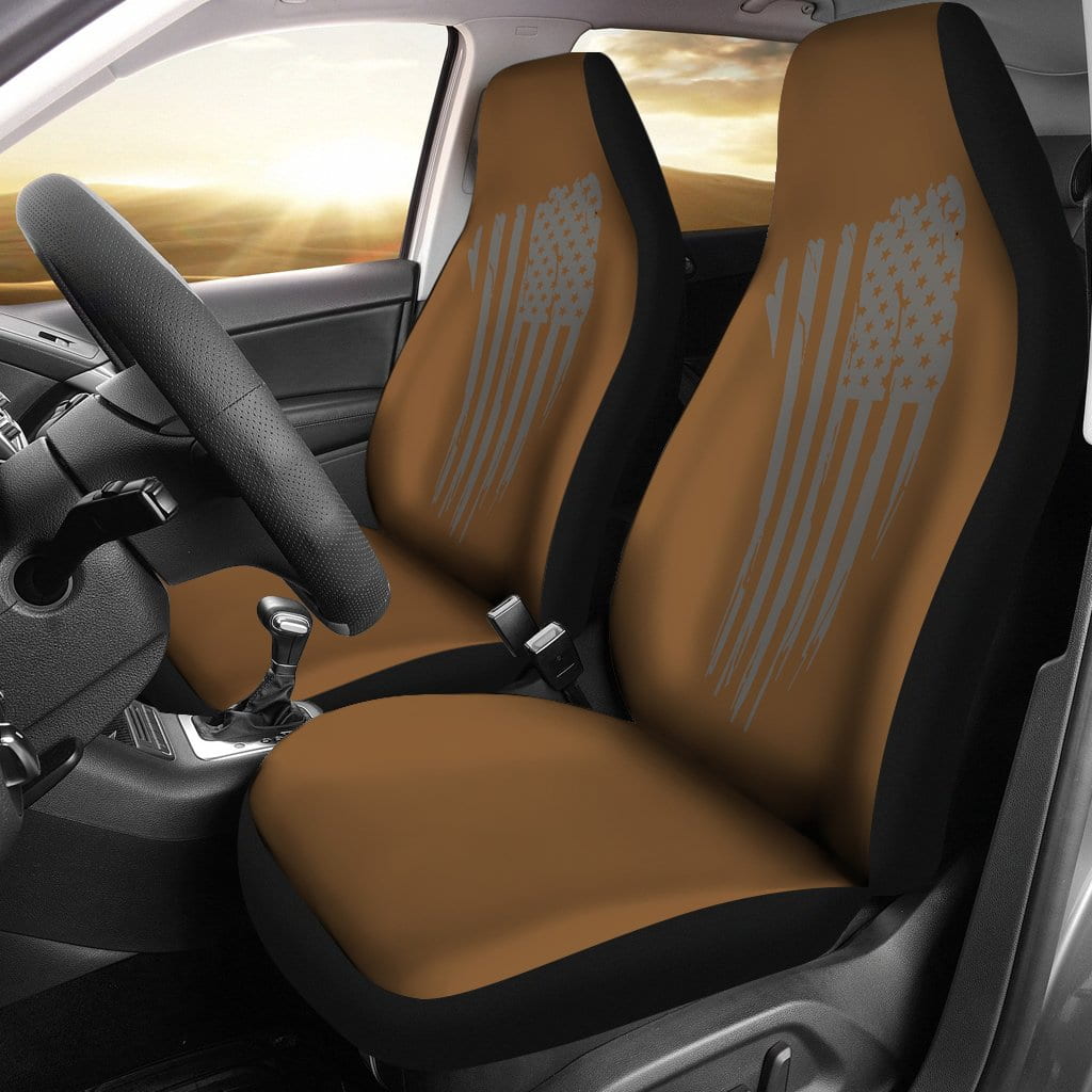Tan American Flag Car Seat Covers