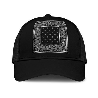 Black  Bandana Mesh Back Cap