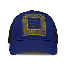 Blue and Gold Bandana Mesh Back Cap
