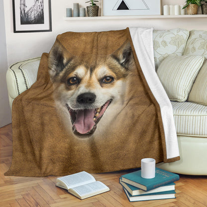 Premium Blanket Norwegian Lundehund Face Hair