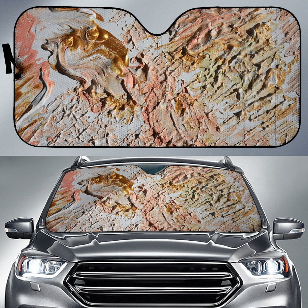 Auto Sun Shade - Abstract Pink Mess Design