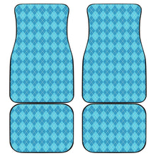 Blue Argyle Front and Back Car Floor Mats Set 4