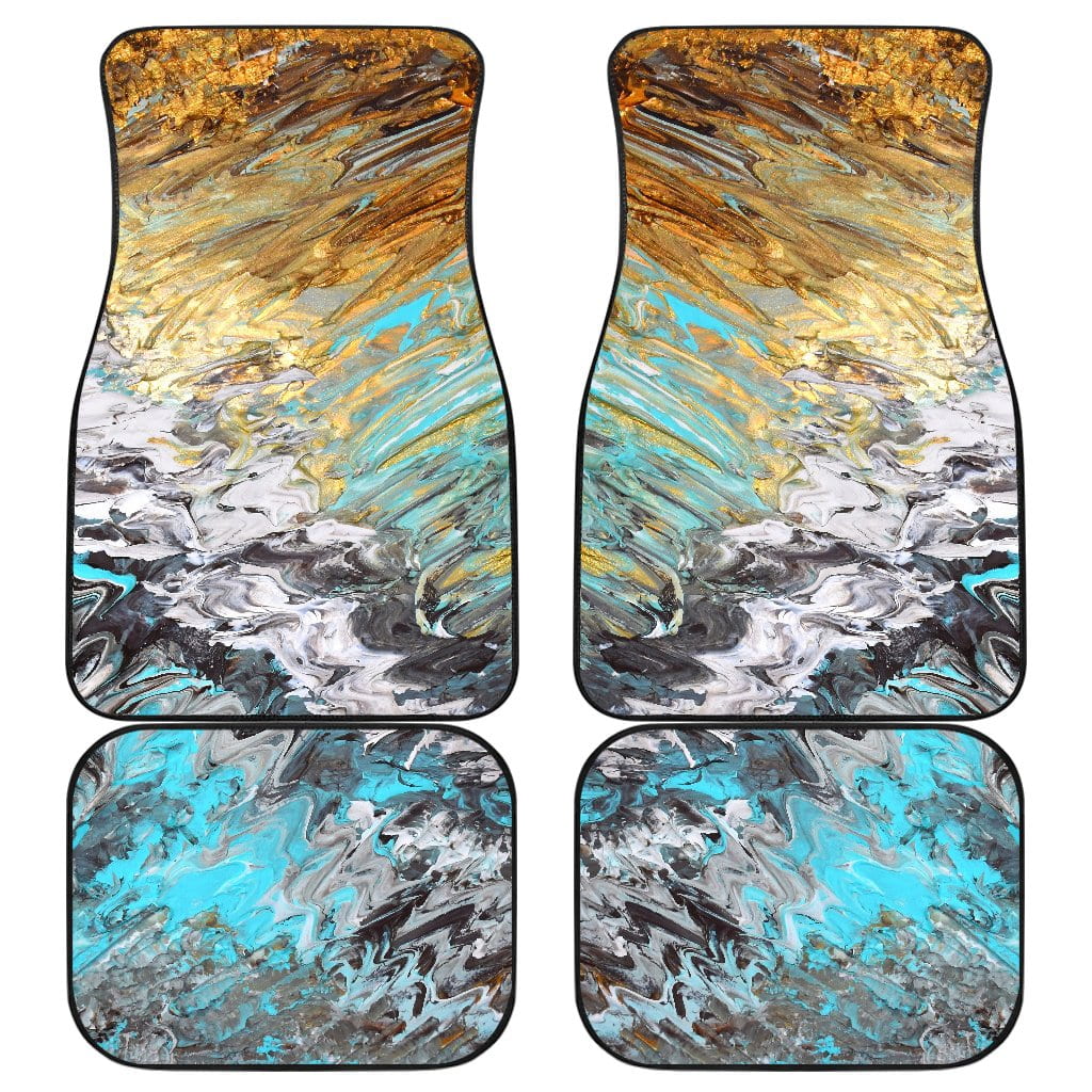 Front and Back Car Mats - Abstract Sand and Surf Design