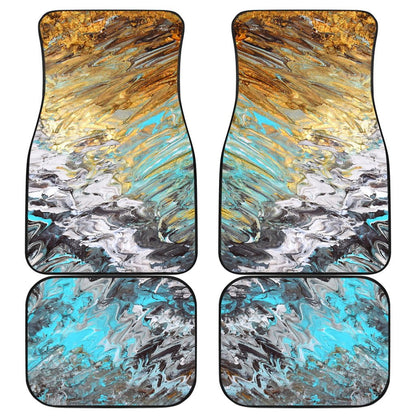 Front and Back Car Mats - Abstract Sand and Surf Design