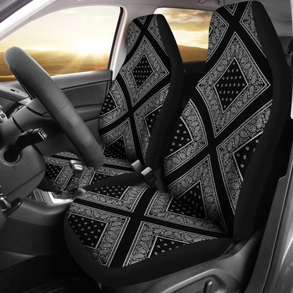 Black Bandana Car Seat Covers Diamond