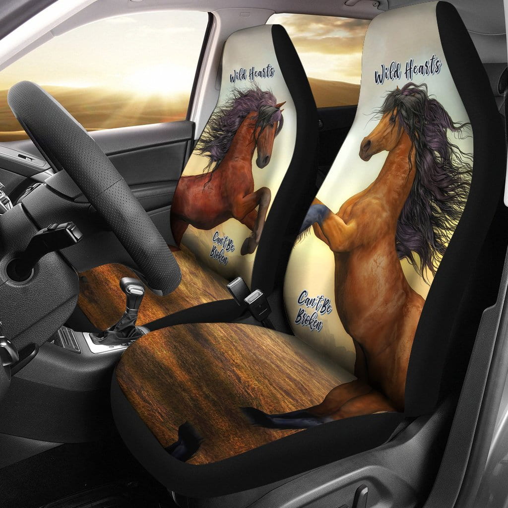 Wild Hearts Can't Be Broken Car Seat Covers For Horse Lovers (Set of 2)