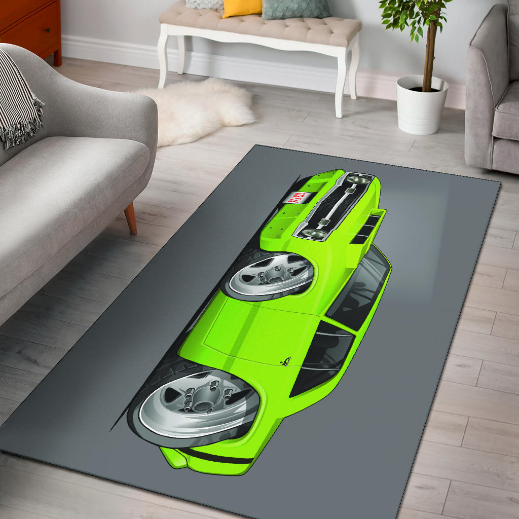 1969 Dart Car Art Area Rug Grey Background