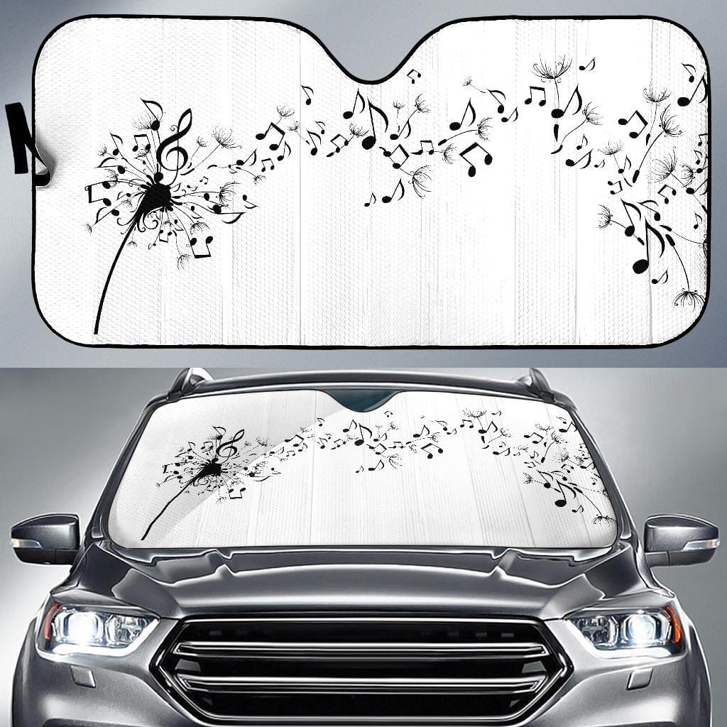 Blowing Music Notes Auto Sun Shade