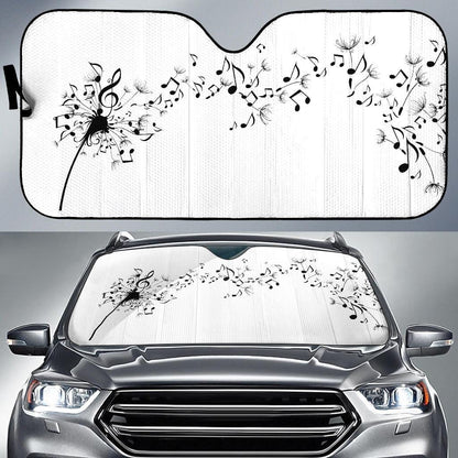 Blowing Music Notes Auto Sun Shade