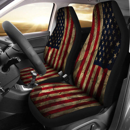 Aged American Flag Seat Covers