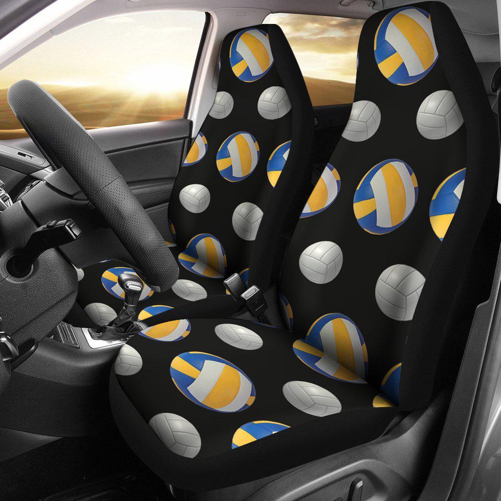 Blue Yellow Volleyball Design Seat Covers