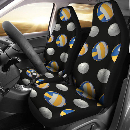 Blue Yellow Volleyball Design Seat Covers