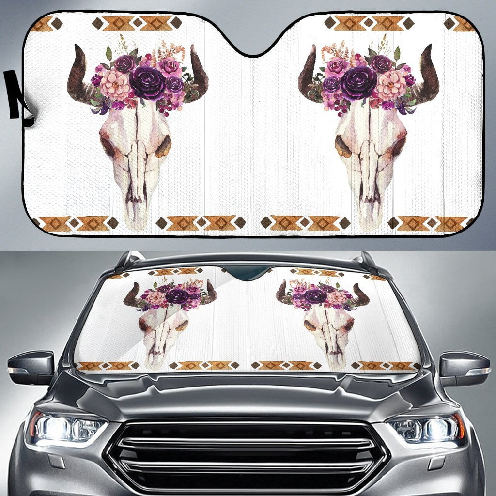 Cow Skull Car Sun Shades