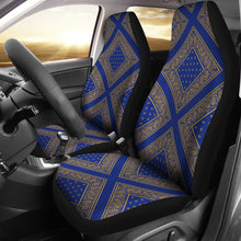 Blue Gold Bandana Car Seat Cover Diamond