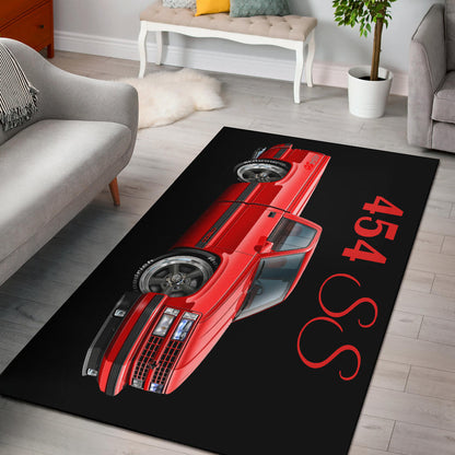 1990 454SS Pickup Truck Car Art Area Rug