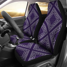 Royal Purple Bandana Car Seat Covers Diamond