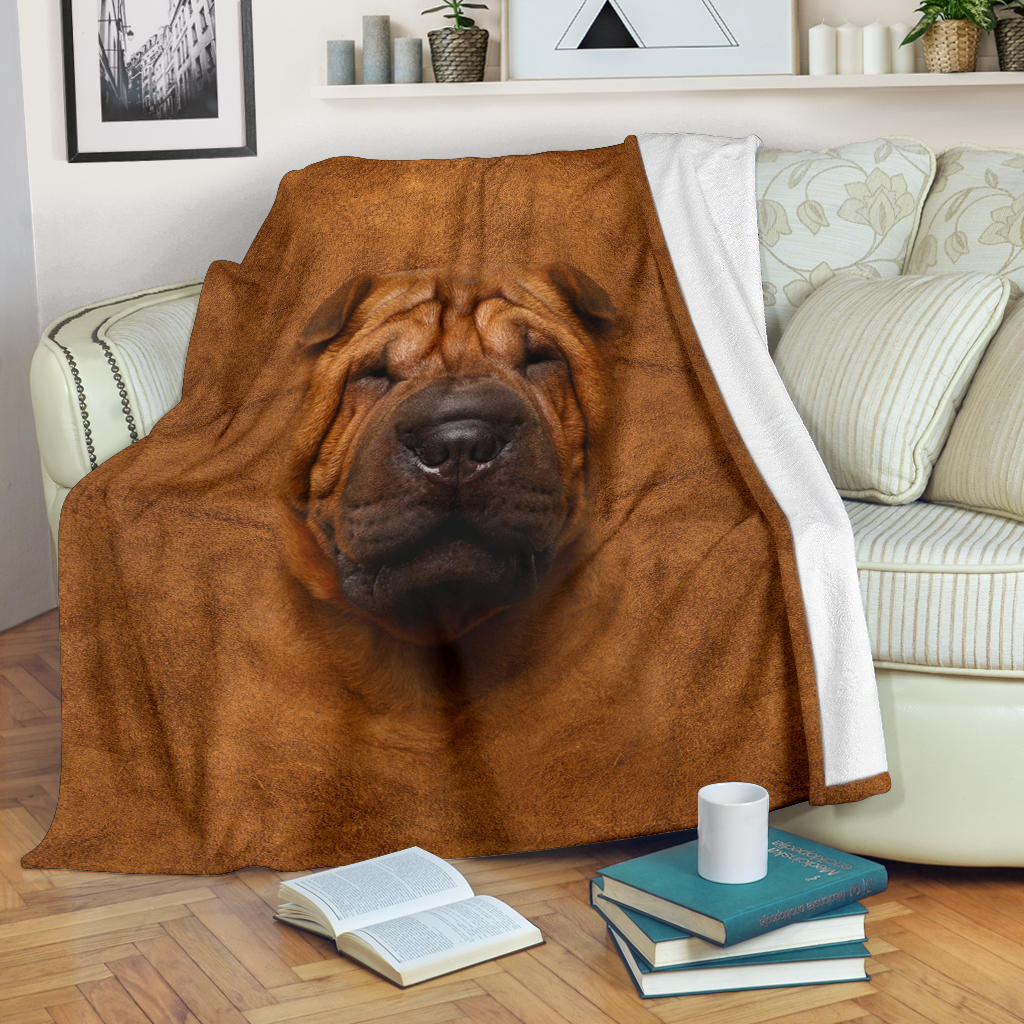 Premium Blanket Shar Pei Face Hair Blanket
