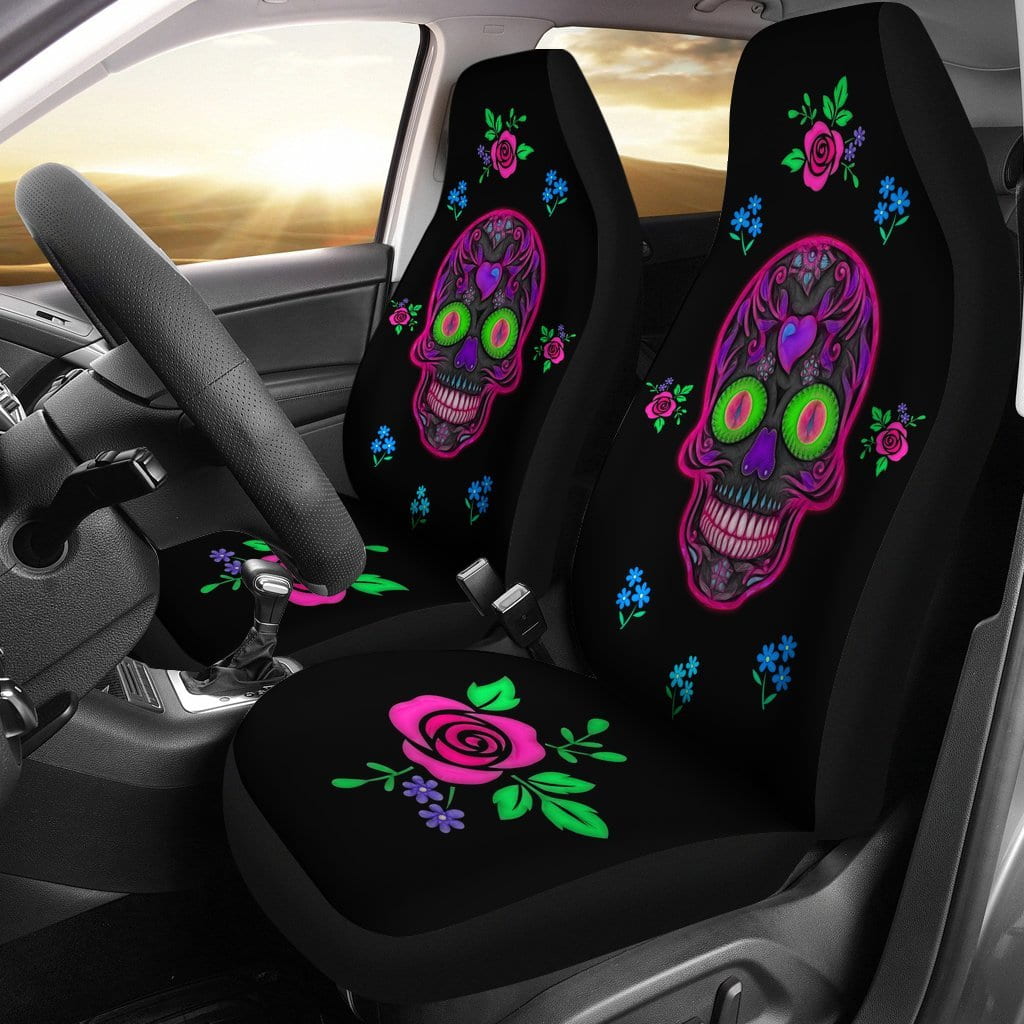 Wicked Skulls Car Seat Covers for Skull Lovers (set of 2)
