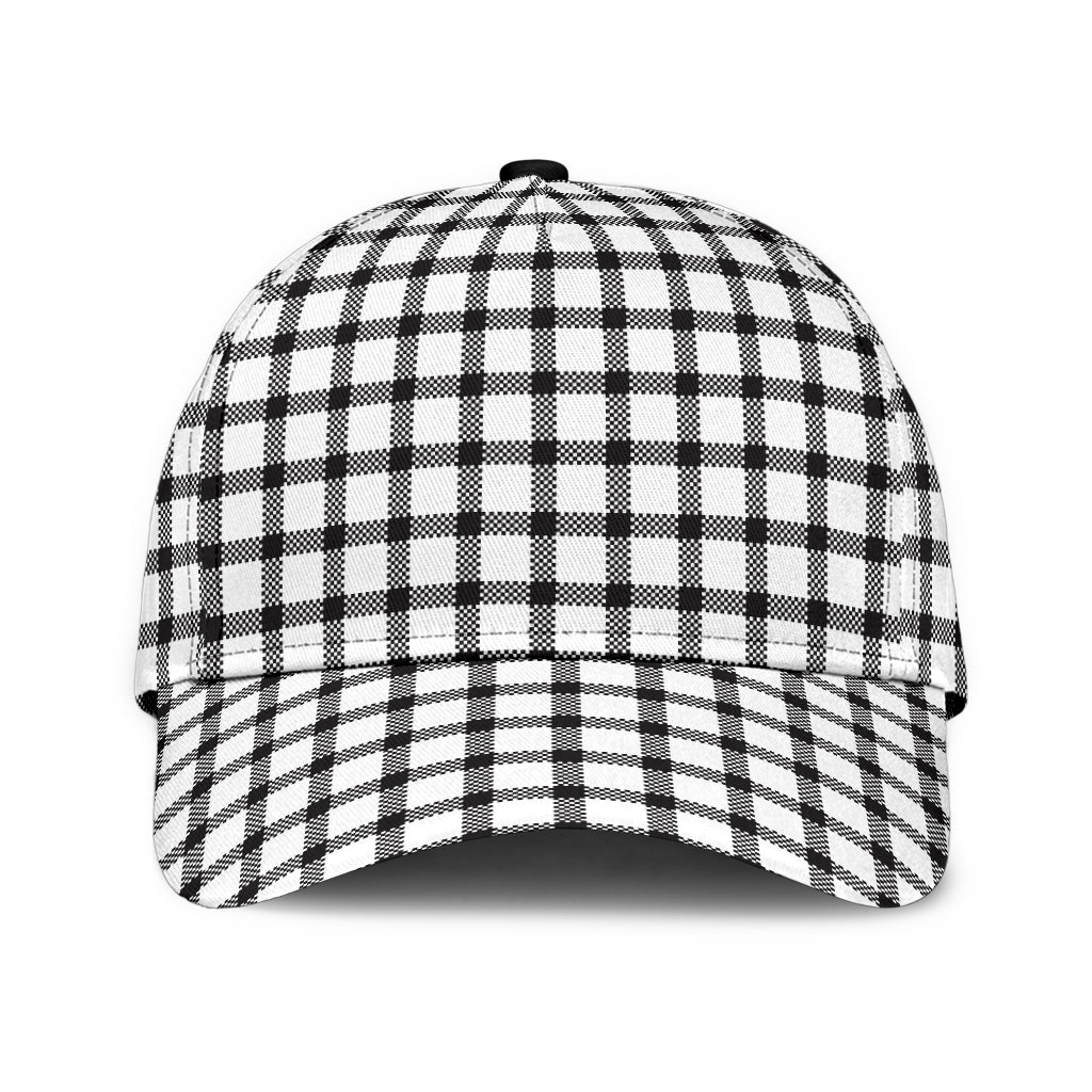 Black and White Buffalo Plaid Printed Classic Cap