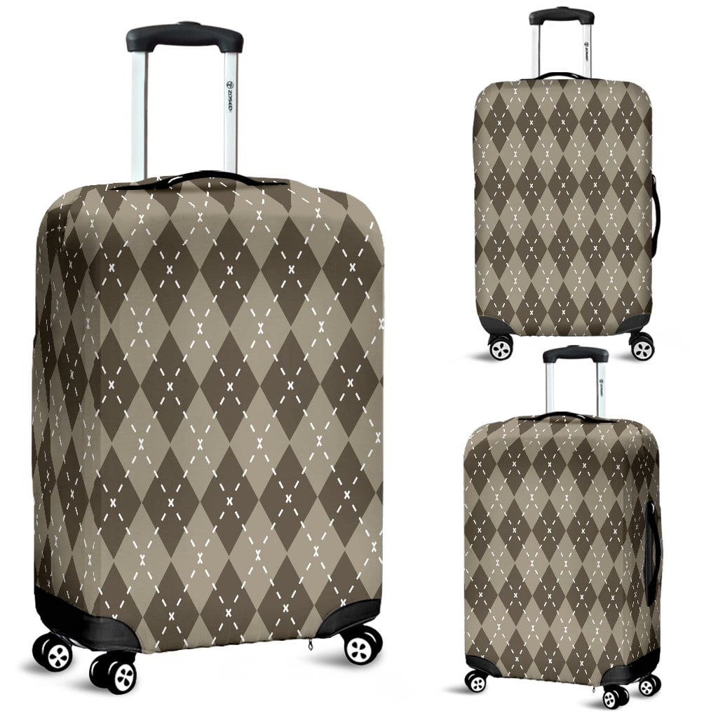 Chocolate Argyle Luggage Cover