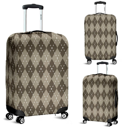 Chocolate Argyle Luggage Cover