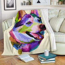 Premium Blanket cute husky dog pop art style