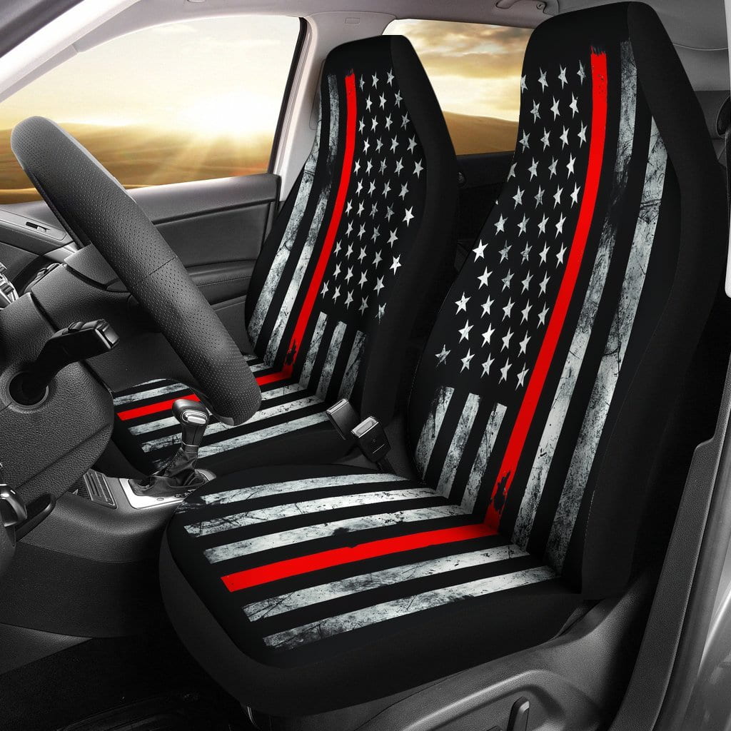 American Flag Thin Red Line Car Seat Covers