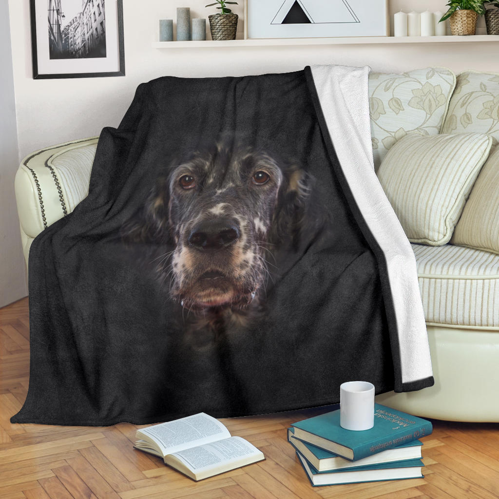 Premium Blanket English Setter Face Hair