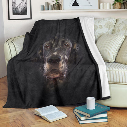 Premium Blanket English Setter Face Hair