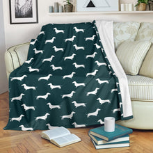Dark Green Dachshund Blanket