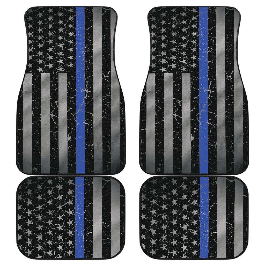 Thin Blue Line Floor Mat Set of 4