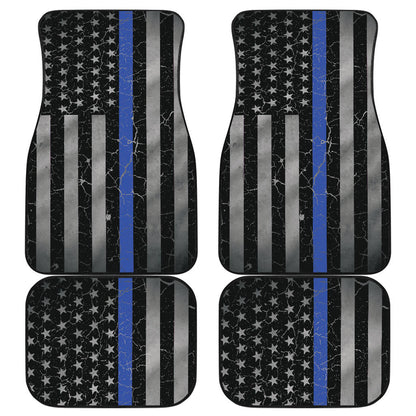 Thin Blue Line Floor Mat Set of 4
