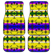 Between the Mountains Greasy Yellow Set of 4 Car Floor Mats