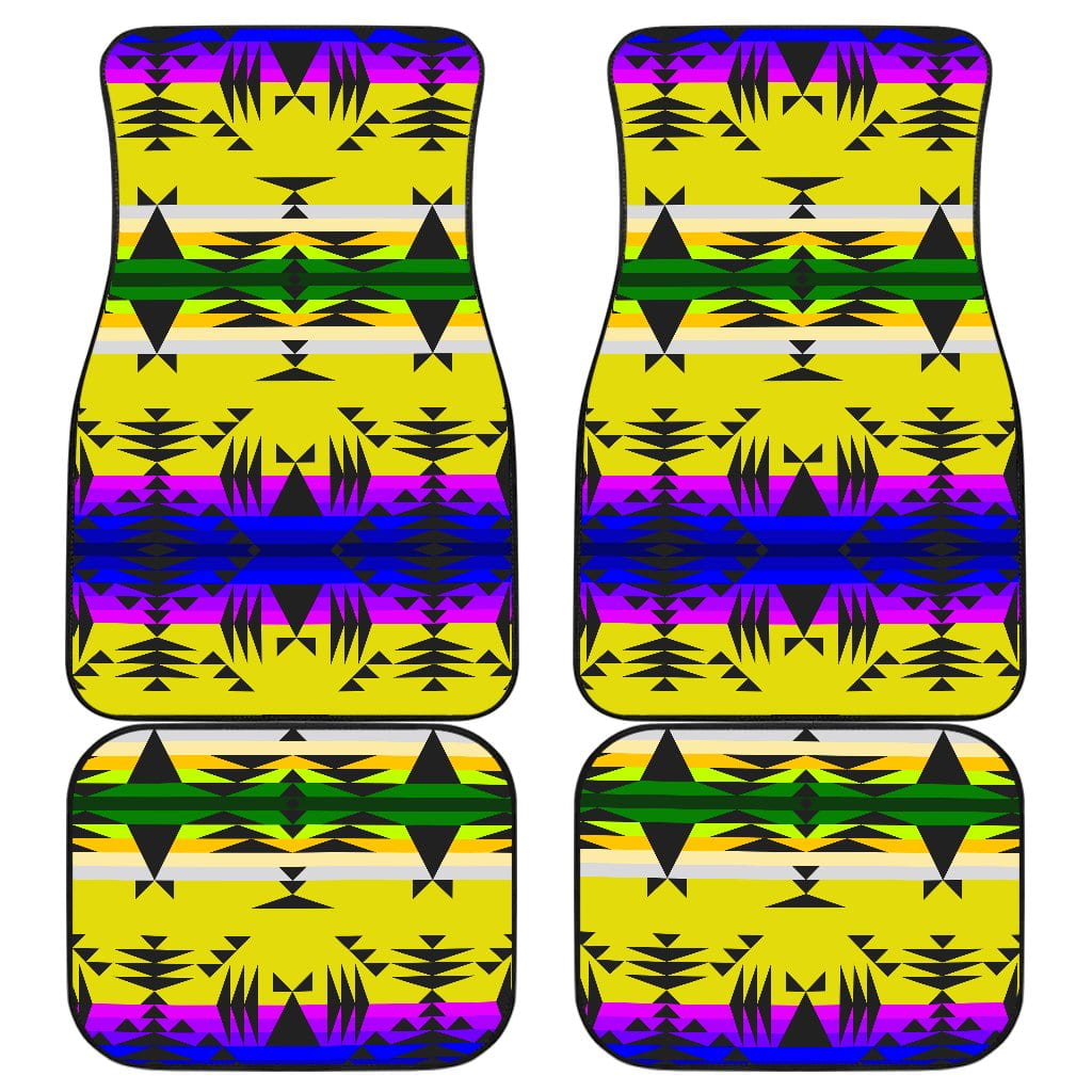 Between the Mountains Greasy Yellow Set of 4 Car Floor Mats