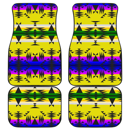 Between the Mountains Greasy Yellow Set of 4 Car Floor Mats