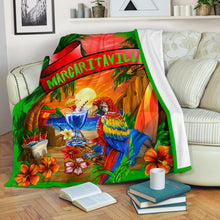Margaritaville Lime Green Parrot Beach Premium Blanket