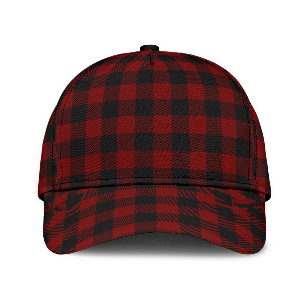 Black and White Buffalo Plaid Printed Classic Cap
