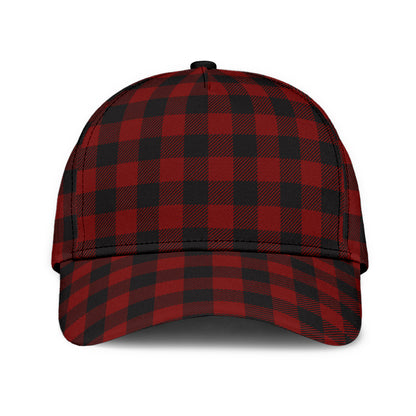 Black and White Buffalo Plaid Printed Classic Cap