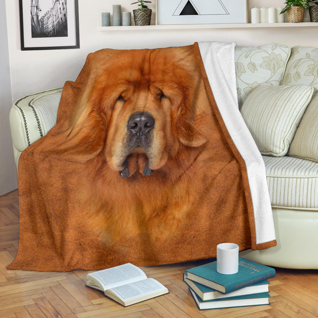 Premium Blanket Tibetan Mastiff Face Hair Blanket