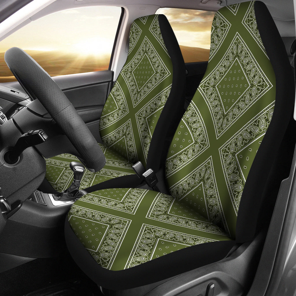 Army Green Bandana Car Seat Covers Diamond
