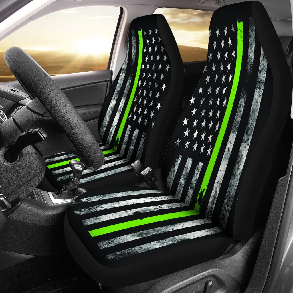 Thin Lime Green Line Seat Covers Custom
