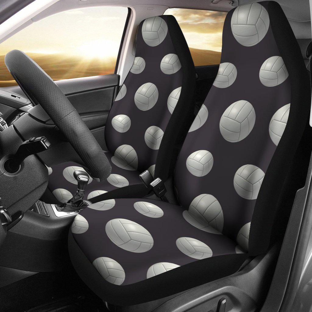 Gray White Volleyball Design Seat Covers