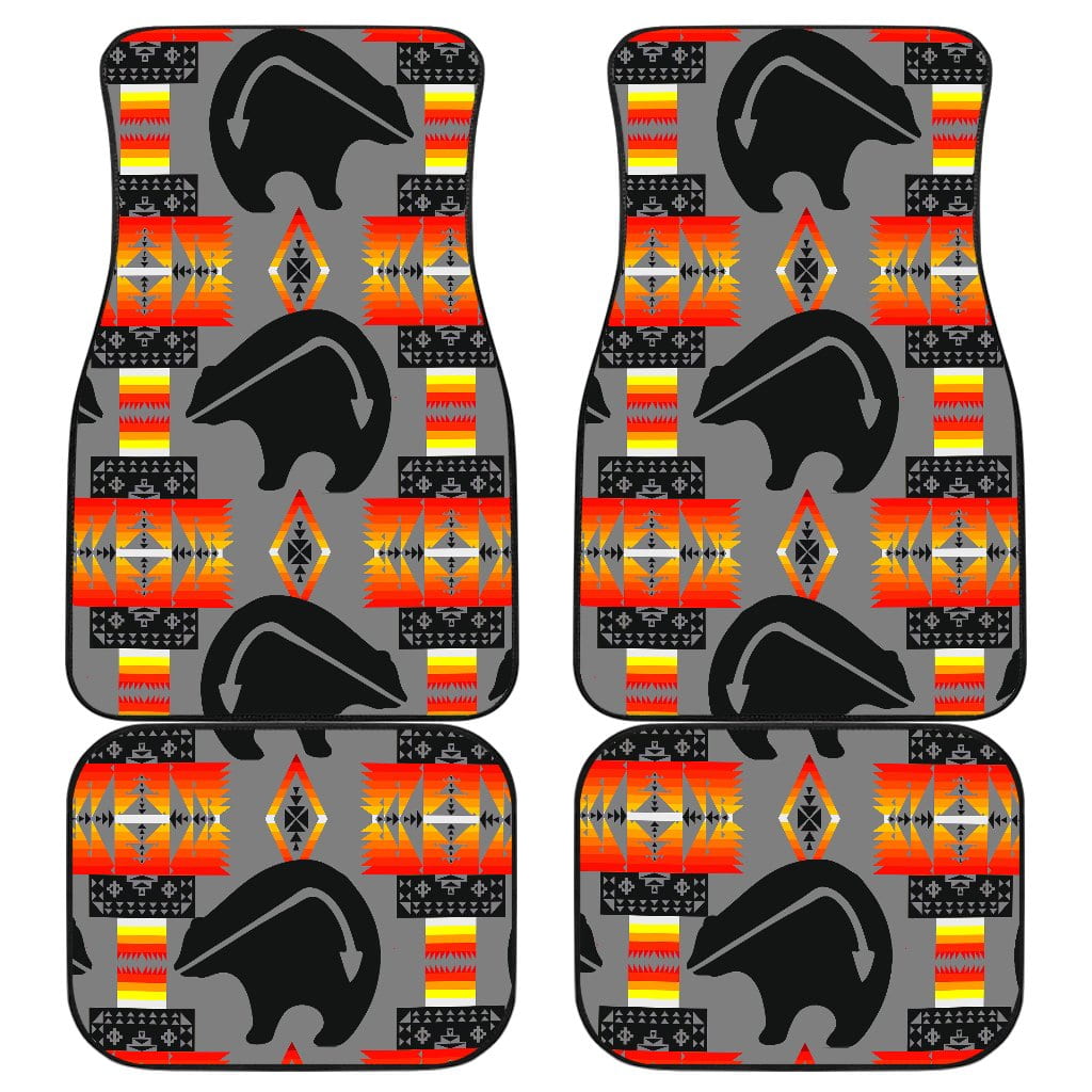 Thunderbear Gray Front And Back Car Mats (Set Of 4)