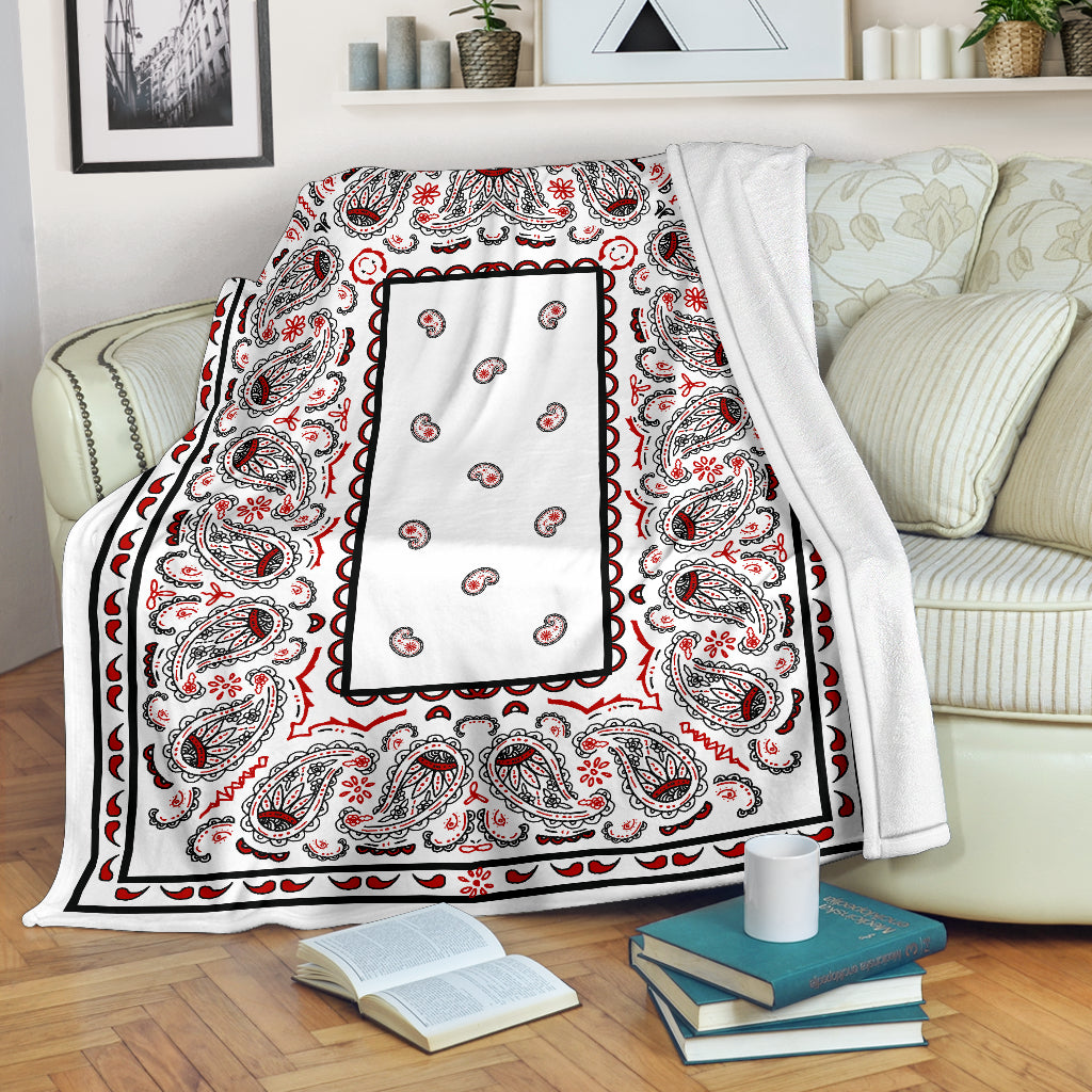 Ultra Plush Wicked White Bandana Throw Premium Blanket
