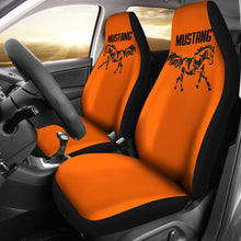 Mustang Horse Silhouette Orange Seat Covers