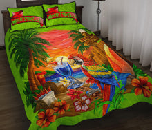 Margaritaville Parrot Lime Green Quilt Set