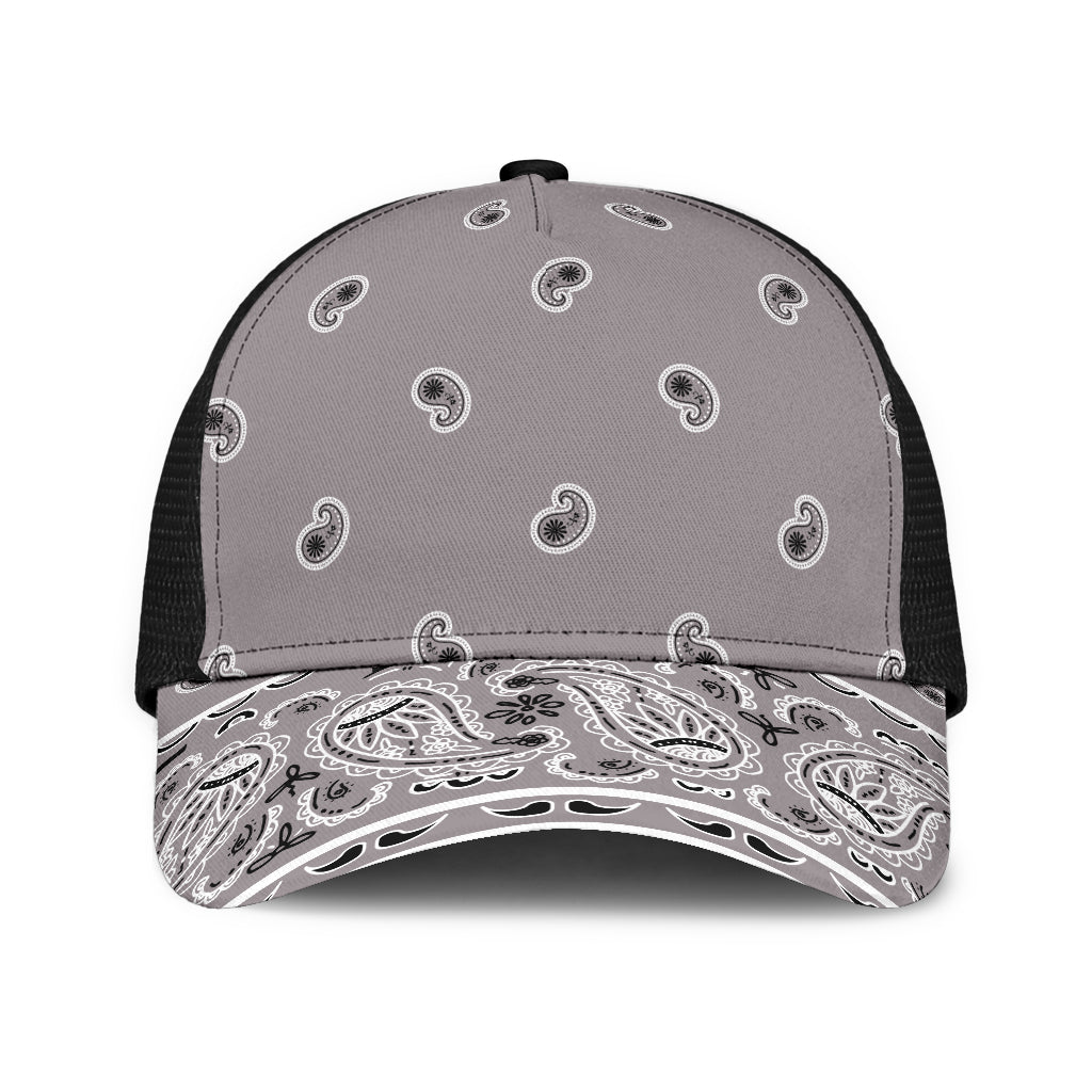Classic Gray Bandana All Over Mesh Back Cap