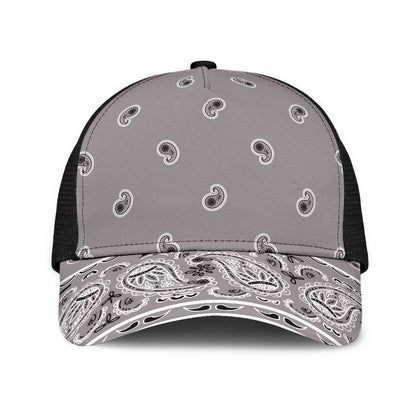 Classic Gray Bandana All Over Mesh Back Cap